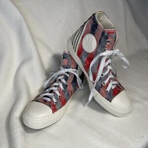 Converse American Flag Hi Top Red White Blue Stars Stripes Zippers US M-8/W10